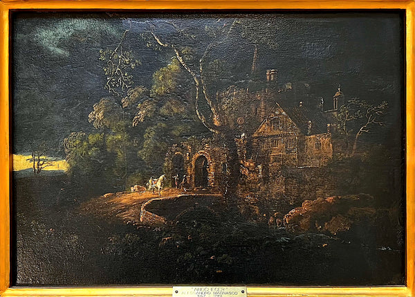 Alessandro Magnasco, Dusk, Oil on Wood Panel, Late 1600s - Early 1800s | Vanità Gallery