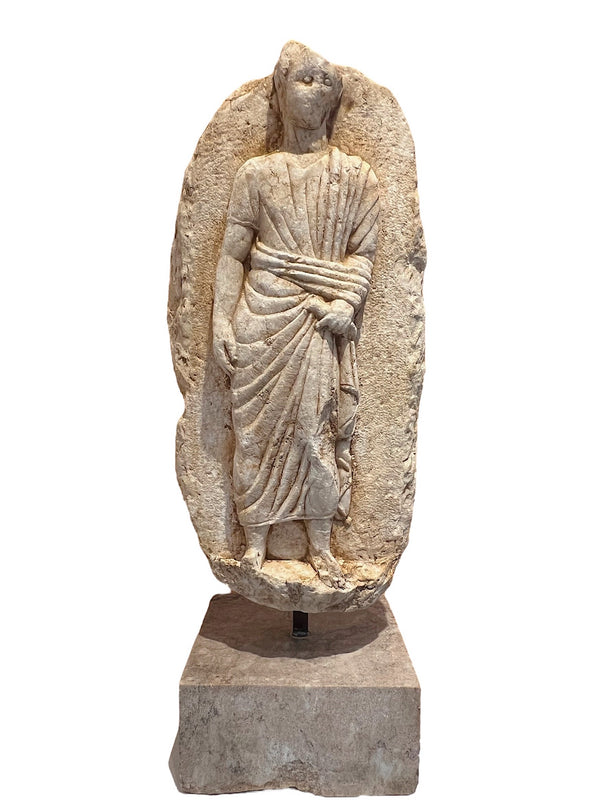 Relief with Philosopher, Marble Statue, circa 200 BC to 200 century AD | Vanità Gallery