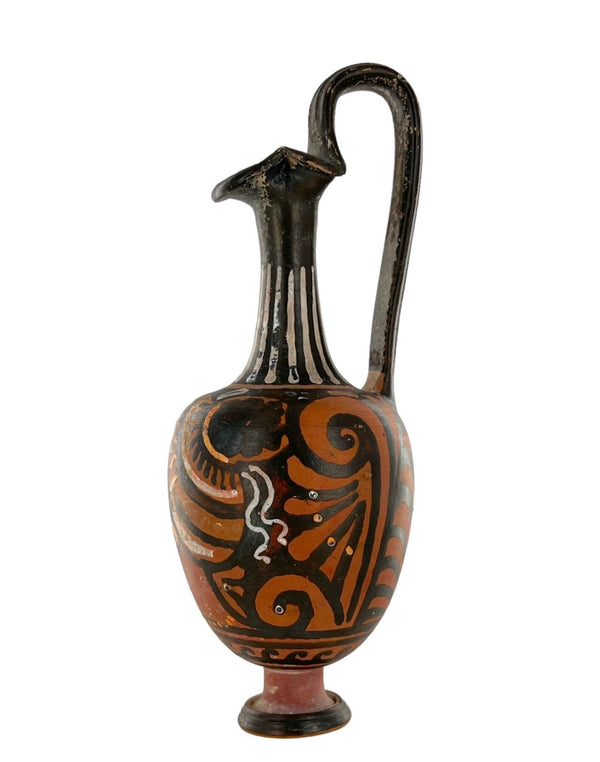 Greek Apulian Terracotta Oinochoe with Lady of Fashion, ca 500-300 BC | Vanità Gallery