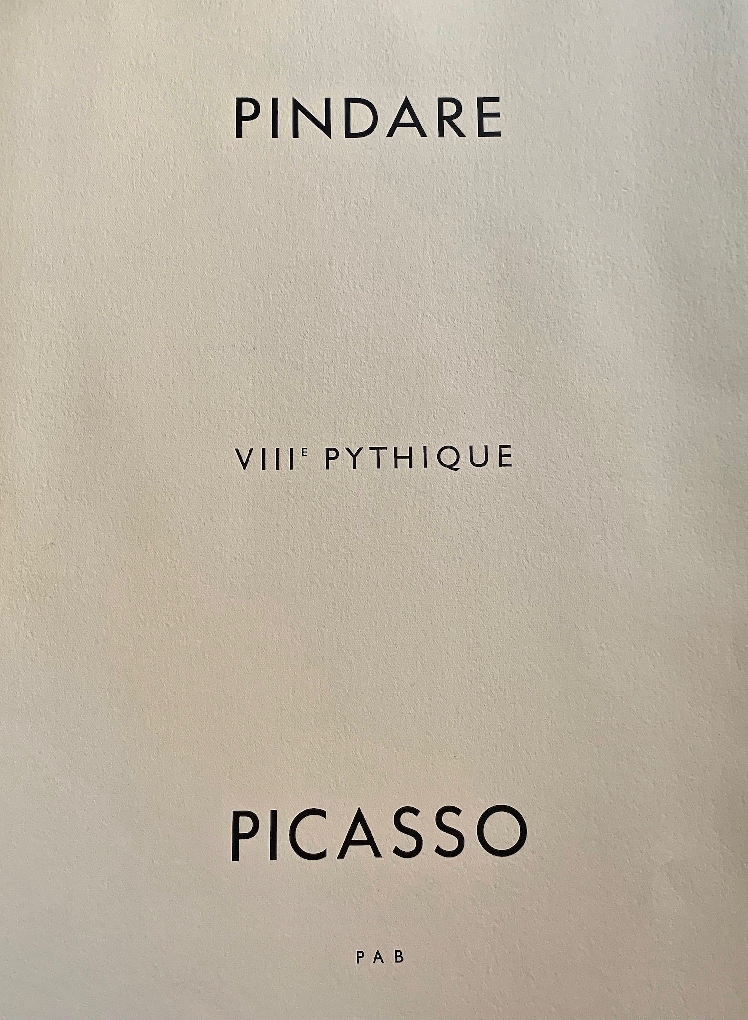 Pablo Picasso, Pindare VIII Pythique with Four Drypoint Etchings on Arches Wove Paper, circa 1960