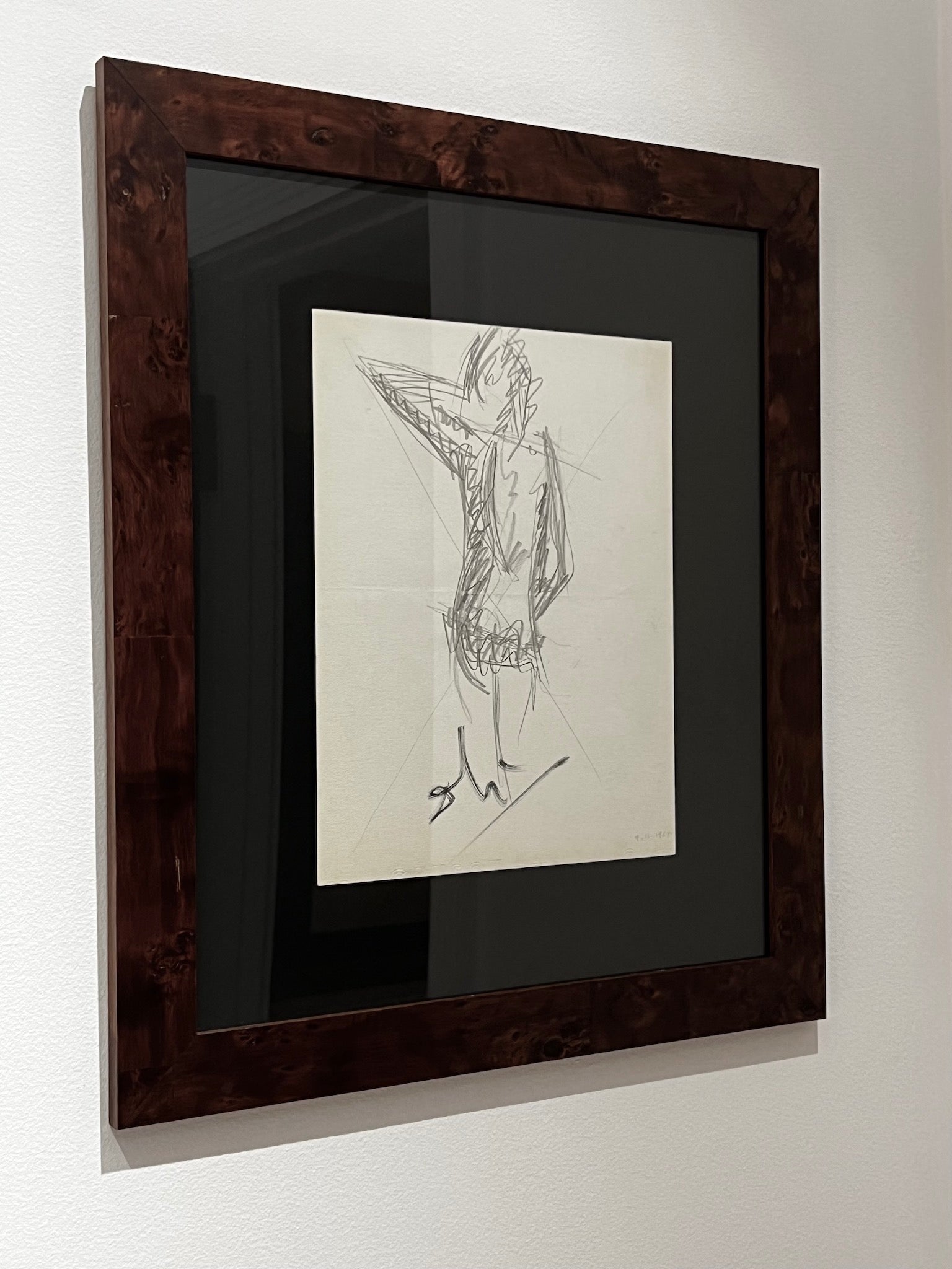 Salvador Dali, Violoncellist Back Side, Pencil on Paper, Circa 1967 - Vanità Gallery