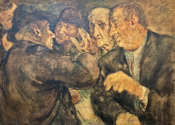 Conversation, Watercolor on Paper by Ulrich Leman, circa  1946 | Vanità Gallery